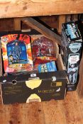 Collection of toy figures including Star Trek, Robocop, Dr Who,