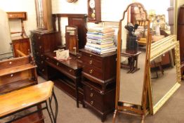 Stag Minstrel dressing table, mirror, seven drawer chest, pair pedestal chests and 5ft bedstead,