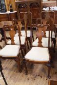 Matched set of six Queen Anne style dining chairs including pair carvers