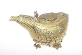 Oriental metal teapot
