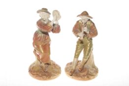 Pair of Royal Worcester figures of musicians, circa 1880,
