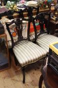 Set of four late Victorian cabriole leg parlour chairs