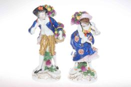 Pair of Continental porcelain figures in 18th Century style