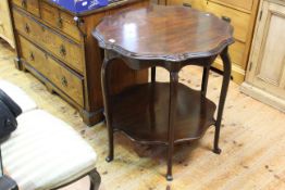 Late Victorian circular shaped top mahogany and string inlaid occasional table
