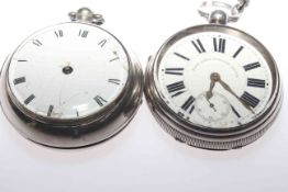 Pair cased pocket watch, signed Bagshaw, London (a/f),
