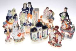 Collection of 19th Century Staffordshire Pottery figures,