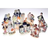 Collection of 19th Century Staffordshire Pottery figures,