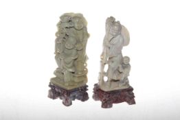 Two Chinese carved figure groups,
