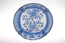 Japanese blue and white dish, probably 18th Century,