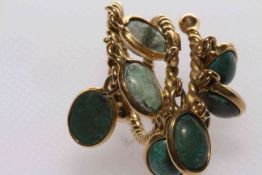 18 carat gold and turquoise ring,