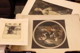Collection of unframed prints and engravings