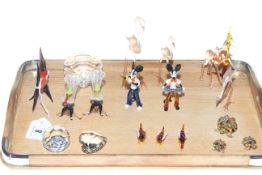 Collection of small glass animals, Swarovski paperweights,