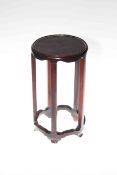 Small Chinese hardwood stand with dished top