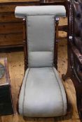 Victorian mahogany framed prie dieu chair with scrolled seat