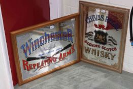 Winchester Repeating Arms & Chivas Regal advert mirrors (2)