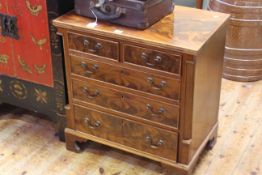 Neat Georgian style mahogany chest of two short above three long drawers with canted corners and