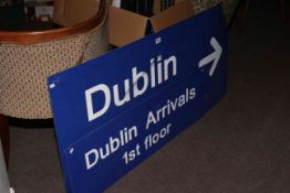 Two Dublin Arrivals signs