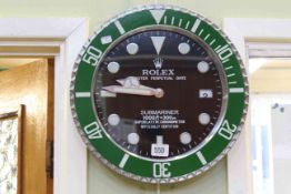 Green and white cased quartz wall clock