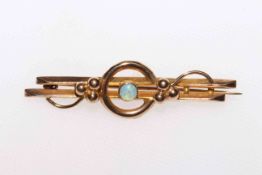 Edwardian opal and 9 carat gold brooch