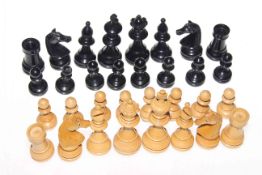 Set of wooden chess pieces