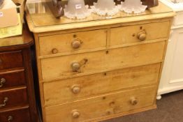 Pine chest of two short above three long drawers