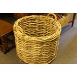 Large cane log basket