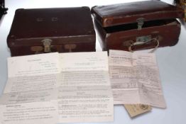 Two small vintage cases including ephemera