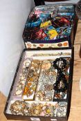Tin of Star Wars cards and box of jewellery