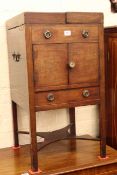 Georgian mahogany hinged lid washstand and pedestal cupboard