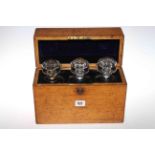 Oak triple decanter box