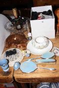 Boxed Royal Doulton Winter Elegance, Art Deco enamel brush set, silver spill, fruit bowl,