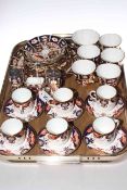 Royal Crown Derby teaware, pattern 2451, six coffee cans and saucers,