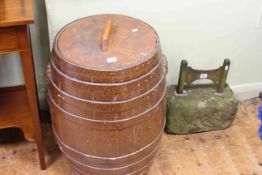 Salt glazed barrel and weathered foot scraper (2)