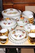 Collection of Royal Worcester Evesham tableware and Worcester gilt porcelain ramekins