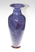A Contemporary Chinese Earthenware vase, of baluster form, with purple striated glaze,
