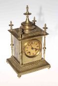 Victorian brass cased mantel clock