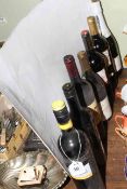 Seven various bottles of wine