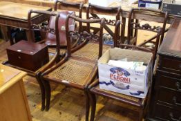Set of six 19th Century mahogany sabre leg dining chairs