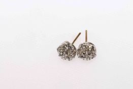 Pair of diamond cluster stud earrings