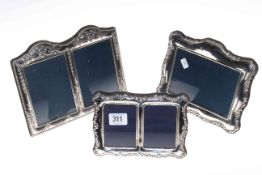 Three Silver photograph frames