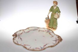 Royal Crown Derby cabaret tray and Turn Austria Amphora figure