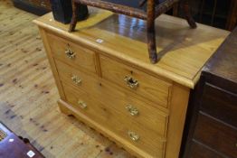 Varnished ash chest of two short above two long drawers,