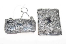 Edwardian silver card case, H.