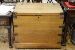 Victorian brass mounted silver chest, the lid enclosing a series of trays,