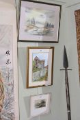 Three signed watercolours 'Little Moreton Hall',