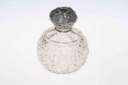 Edwardian silver topped scent bottle, London 1903, 12.