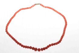 Coral bead necklace,