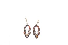 Pair of 19th Century pique earrings