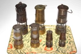 Collection of seven various miners lamps