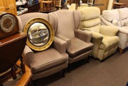 Sherborne electric reclining chair and pair wing armchairs (3)
